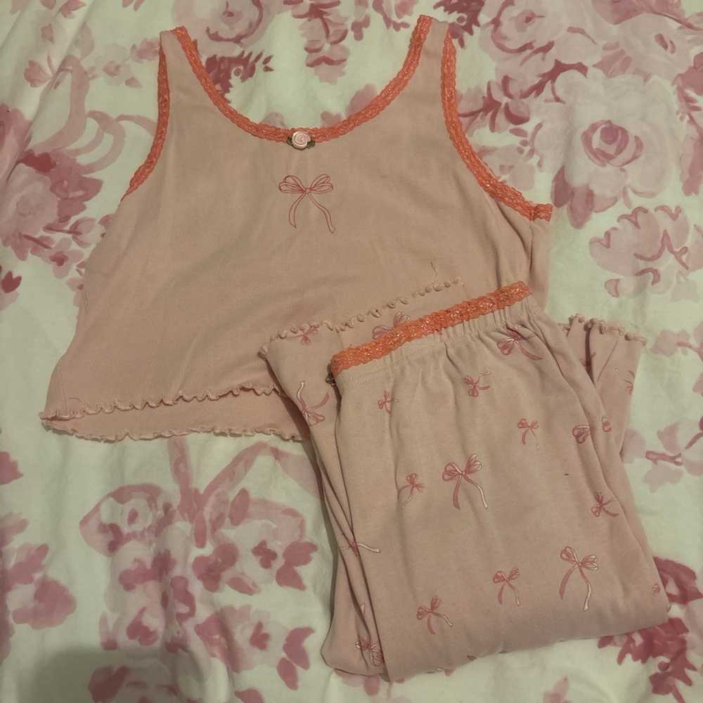 Pink Bow Pajama Set